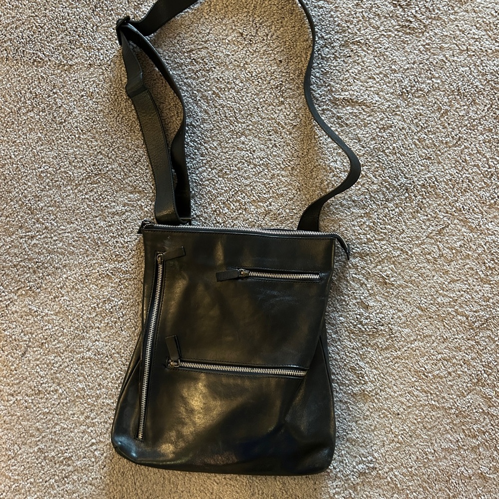 Black Leather Crossbody Bag